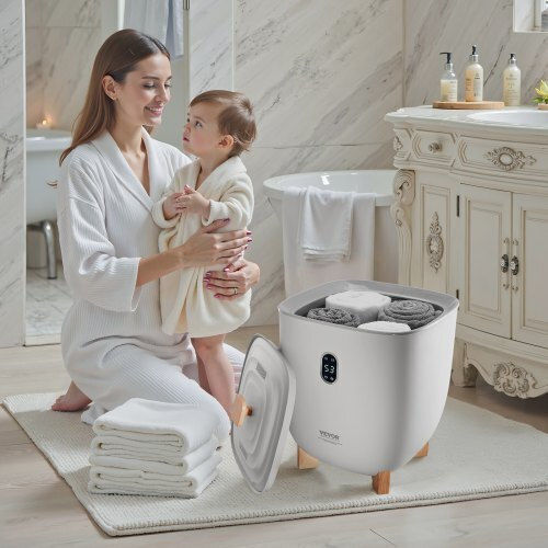 Vevor Gray Towel Warmer Bucket 25l Timer & LED Temperature Display Mjjrths25lle9ugvt001v2