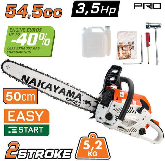 Nakayama PC5610 Αλυσοπρίονο Βενζίνης 3.5hp 5.2kg με Λάμα 50cm και Easy Start