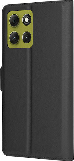 Techsuit Wallet Leather / Silicone Black (Motorola Moto G86)