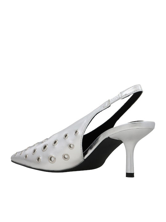 Pumps mit mittelhohem Absatz Silber