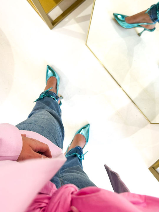 Pumps mit Stiletto-Absatz Hellblau
