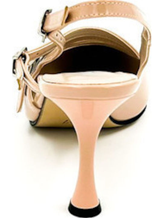 Pumps mit Stiletto-Absatz & Riemchen Beige