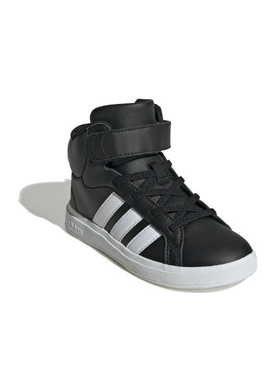 Grand Court Παιδικά Sneakers High με Σκρατς Μαύρα