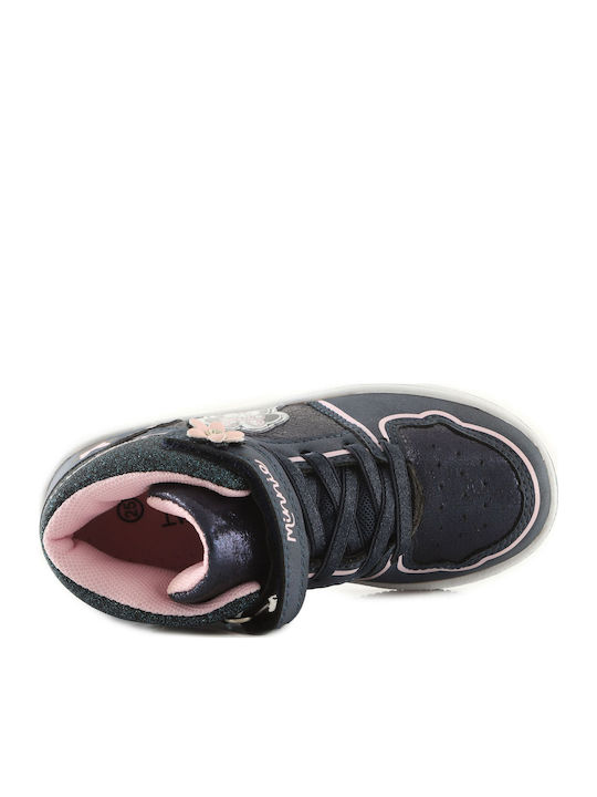 Minnie Mouse Kids Sneakers High with Scratch Navy Blue