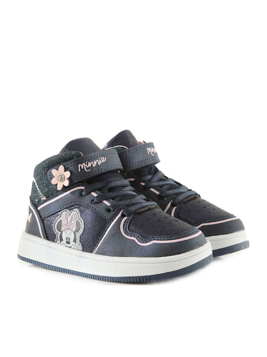 Minnie Mouse Kids Sneakers High with Scratch Navy Blue