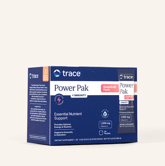 Trace Minerals Power Pak + Immunity 1000mg Добавка за Подсилване на Имунната Система 30 x 30 Сашета Лимон