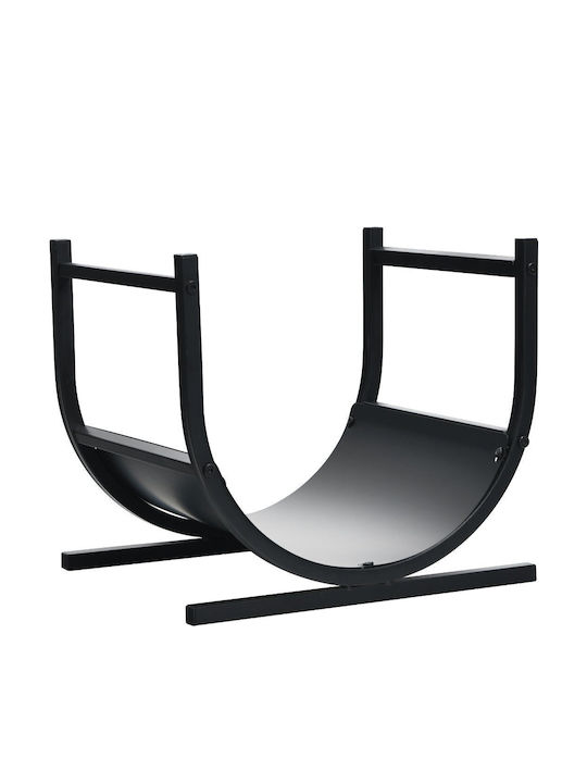 Costway Μεταλλικό Ράφι Αποθήκευσης Ξύλων 43x37x39.5cm Μαύρο