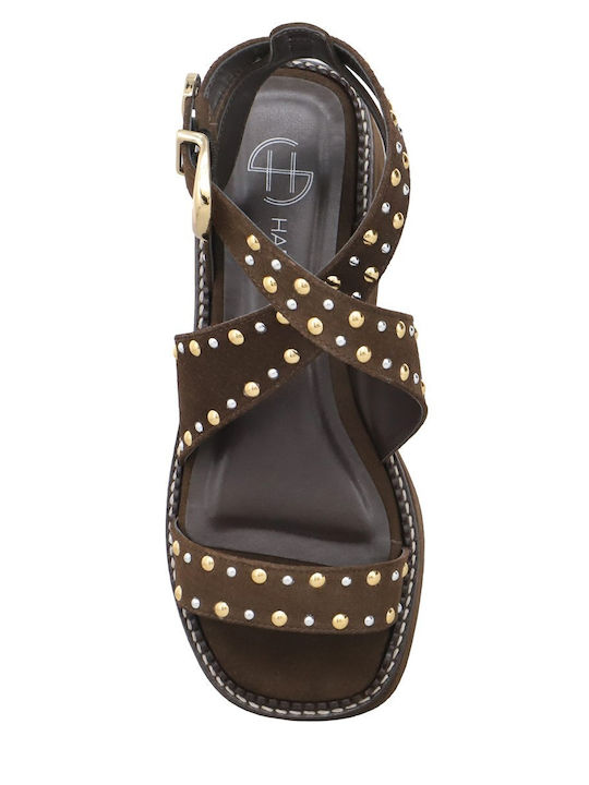 Women's Flat Sandals Flatforms in Brown Color