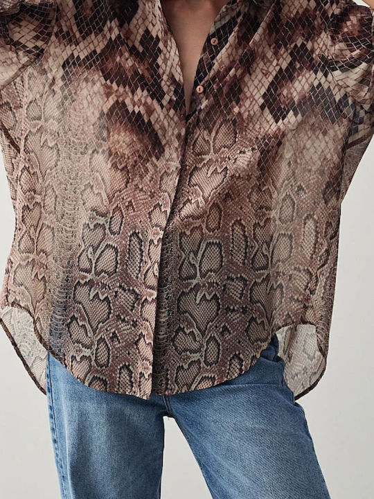 Women's Long Sleeve Shirt Brown