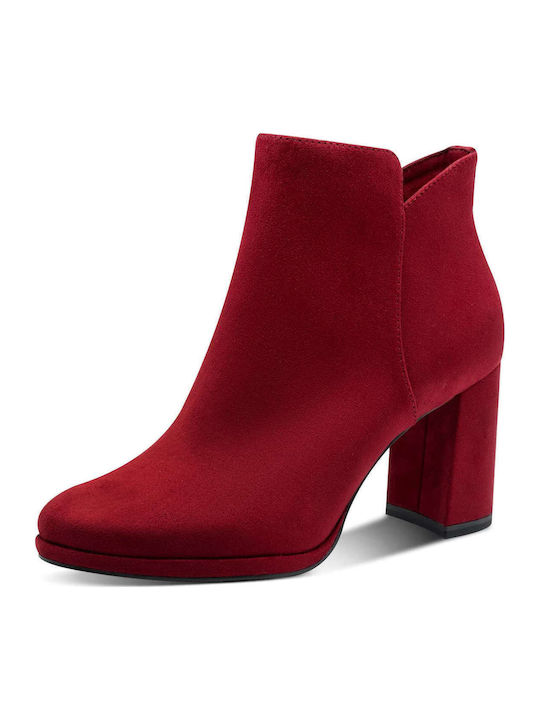 Women's Ankle Boots with High Heel Red