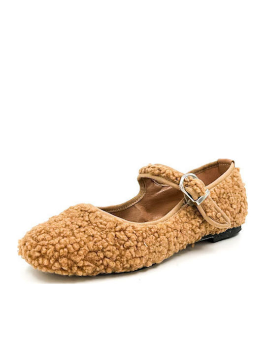Fabric Ballerinas Beige