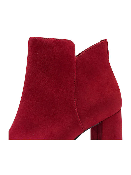 Women's Ankle Boots with High Heel Red