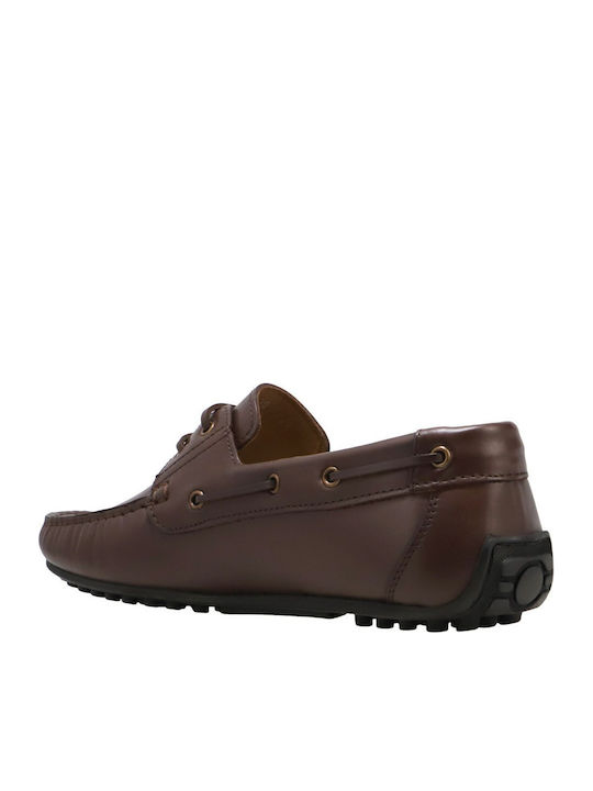 Δερμάτινα Ανδρικά Loafers σε Καφέ Χρώμα