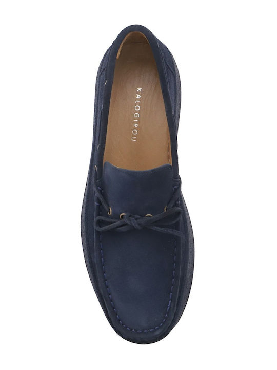 Suede Ανδρικά Loafers σε Μπλε Χρώμα