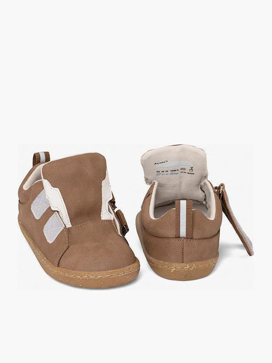 Παιδικά Sneakers Barefoot με Σκρατς Καφέ