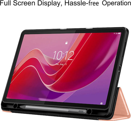 Sonique Smartcase Slim Flip Cover Ανθεκτική Ροζ Χρυσή (Lenovo Tab M11 11)