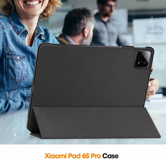 Sonique Smartcase Slim Flip Cover Ανθεκτική Μαύρη (Xiaomi Pad 6s Pro 12.4)