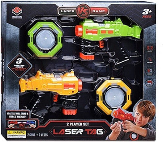 Set 2 Laser Tag Toy Guns Light Sound Effects Batteries Included 3 Years+