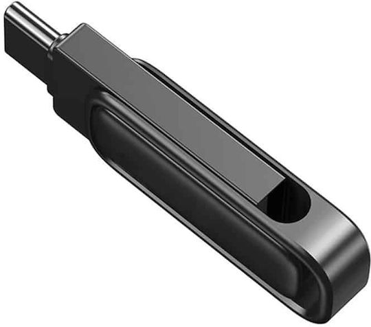 Techsuit 128GB USB 3.2 Stick με σύνδεση USB-A & USB-C Γκρι