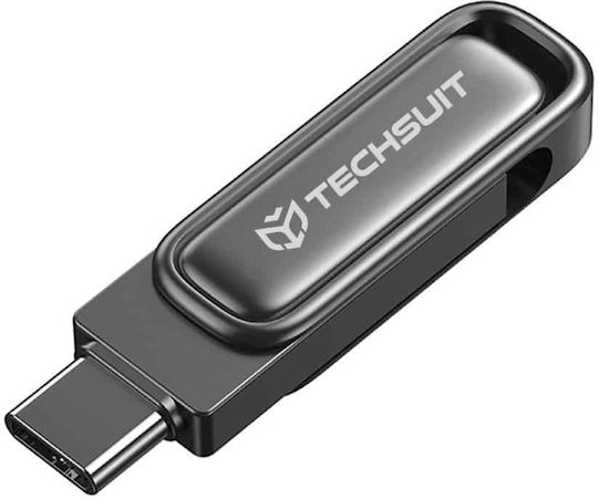 Techsuit 256GB USB 3.2 Stick με σύνδεση USB-A & USB-C Γκρι