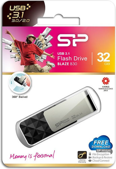 Silicon Power Blaze B30 32GB USB 3.2 Stick Negru
