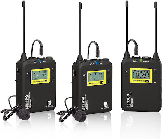 LensGo LWM-328C Σετ Ασύρματο Μικρόφωνο Πέτου, Clip On