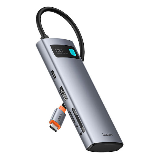 Baseus Metal Gleam 7in1 USB-C Docking Station with HDMI 4K PD Gray