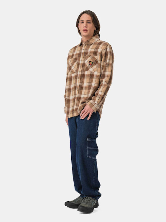 Apex Long-sleeved Shirt Checked Brown