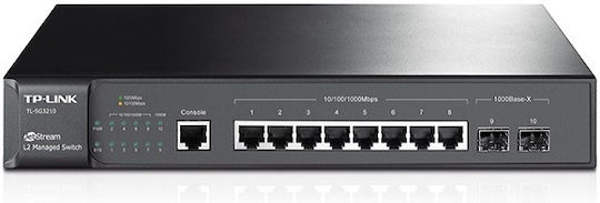 TP-LINK Sg3210 Jetstream v1 Managed L2 Switch με 8 Θύρες Gigabit (1Gbps) Ethernet και 8 SFP Θύρες