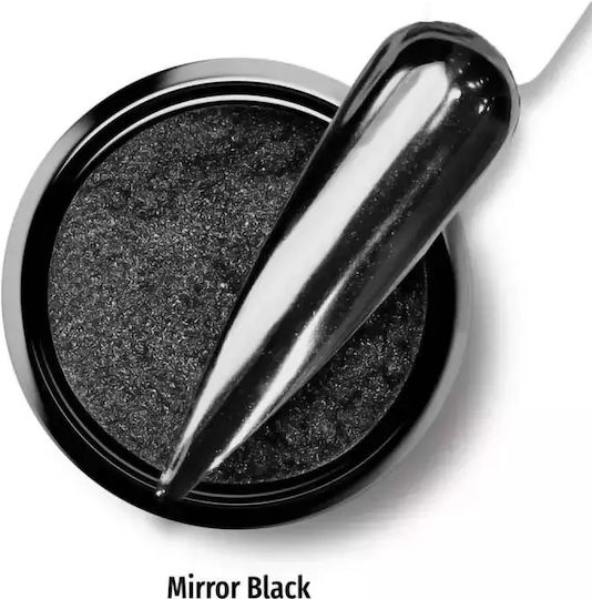 Vicky Nail Pigment Black Powder Διακοσμητική Σκόνη Νυχιών Mirror Effect Μαύρη 8gr