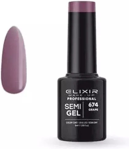 Elixir Semi Gel Halb-permanenter Nagellack 674 Grape 5ml 1Stück