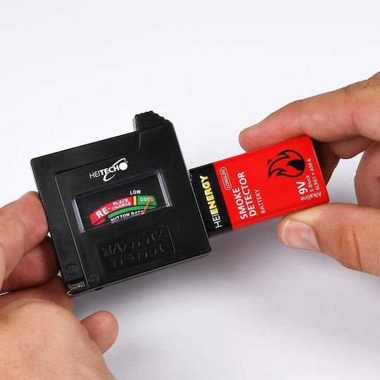 Heitech 04002436 Analog Battery Tester with Battery Size Adjustment Lever