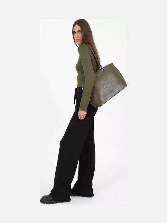 Damen Schultertasche Khaki