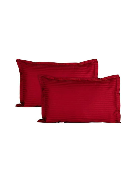 Kotonia Home Σετ Μαξιλαροθήκες με Φάσα Red 40x40εκ.