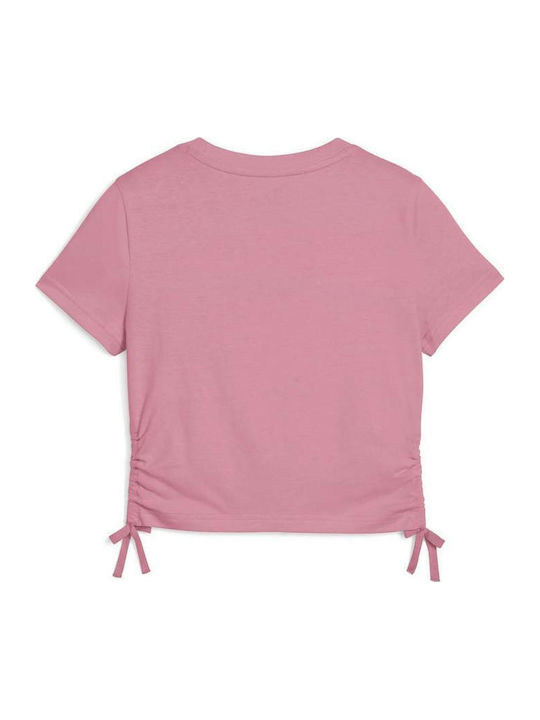 PUMA Kids' T-shirt Pink/gold Knotted