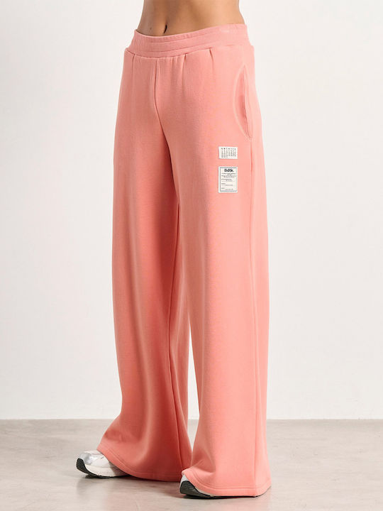 High Waist Sweatpants Wide Pink