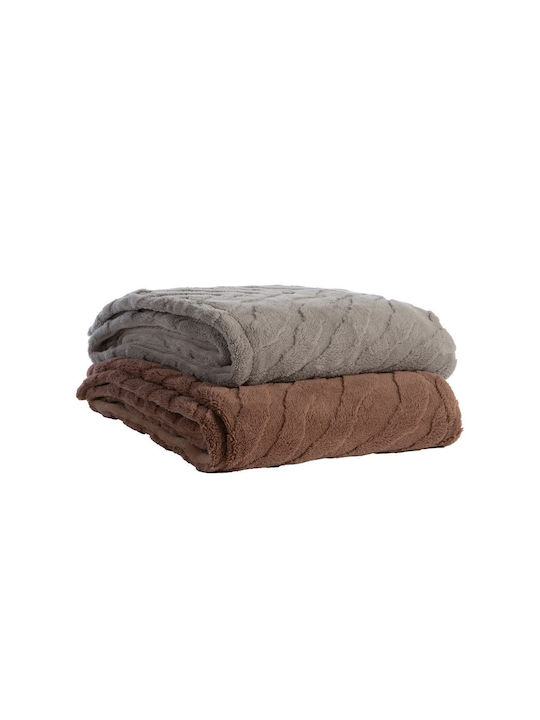 Nef-Nef Homeware Berien Blanket Sherpa Sofa 130x180cm Brown