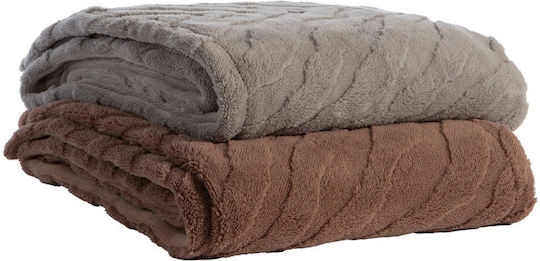 Nef-Nef Homeware Berien Decke Sherpa Couch 130x180cm Braun