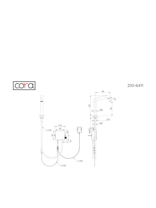 Cora Mixing Sink Faucet with Photocell Sensor Black Cora Mixing Sink Faucet with Photocell Sensor Black