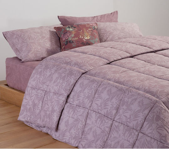 Nef-Nef Homeware Πάπλωμα Υπέρδιπλο με Γέμιση Microfiber 220x240εκ. Dazier Mauve 330 GSM