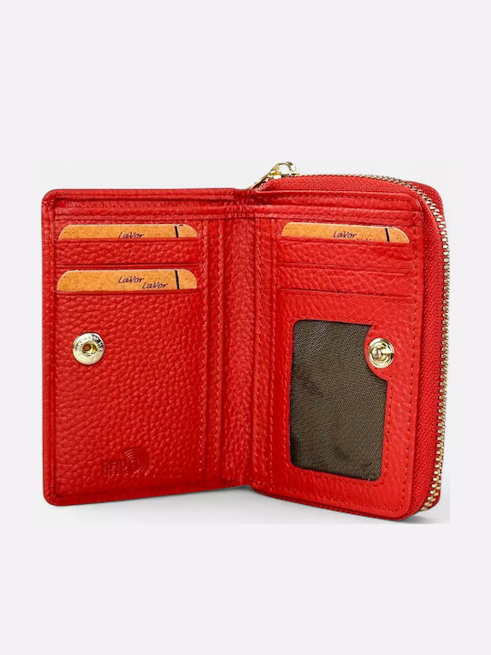 Small Leather Women's Wallet Classic with RFID Orange