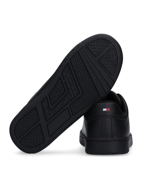 Cut Lace-Up Kids Sneakers Black