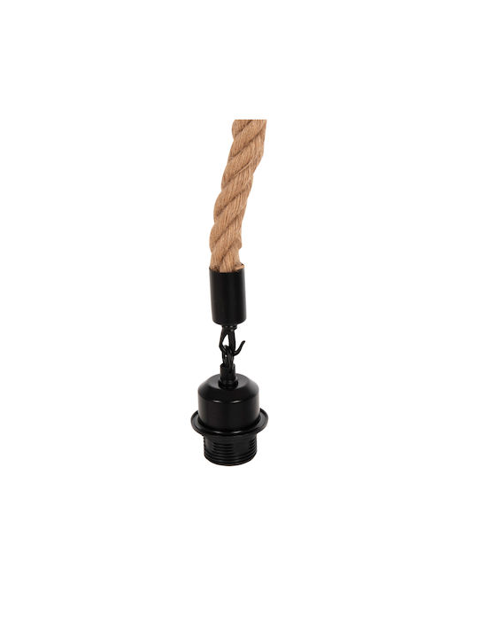 HomeMarkt Pendant Light Brown Boho with Rope for Socket E27 100x100x100cm