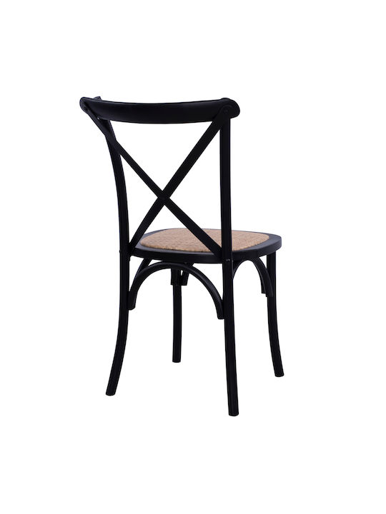 Owen Καρέκλα Κουζίνας Ξύλινη Μαύρη 45x55.5x90εκ.