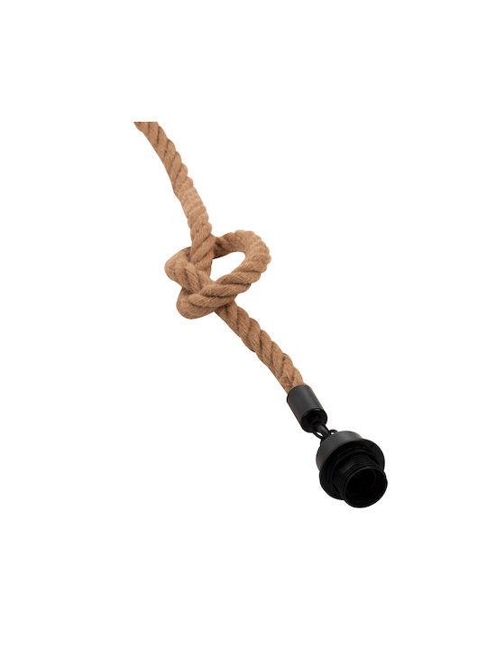 HomeMarkt Pendant Light Brown Boho with Rope for Socket E27 100x100x100cm
