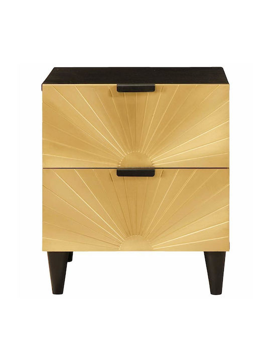 Solid Mango Wood Bedside Table 40x33.5x46cm