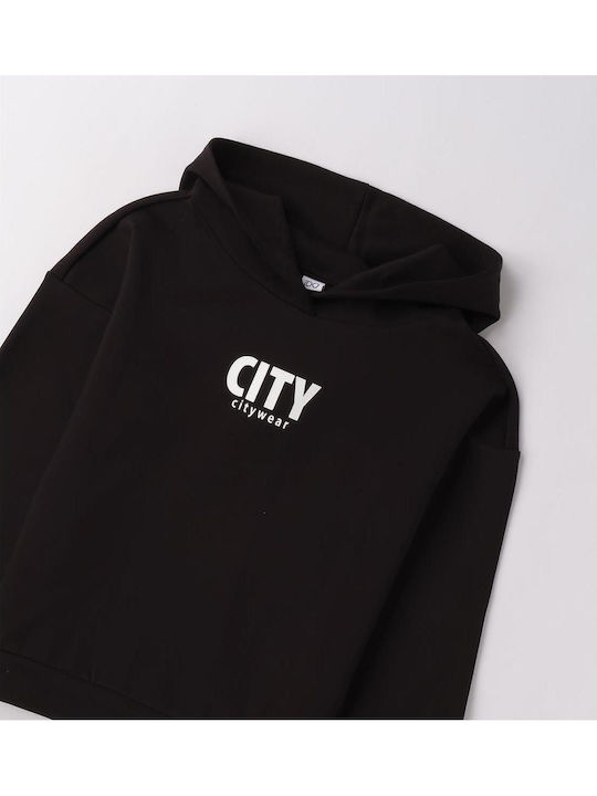 Kids Sweatshirt with Hood Black
