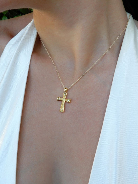 Art d or Gold Cross 14K Double Sided with Chain