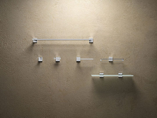 Verdi Cube Επιτοίχιο Dispenser Γυάλινο Ασημί
