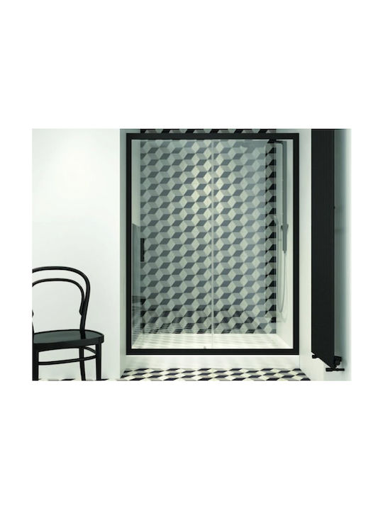 Orabella Energy Fixed Side for Shower with Sliding Door 100x100cm Mat Black